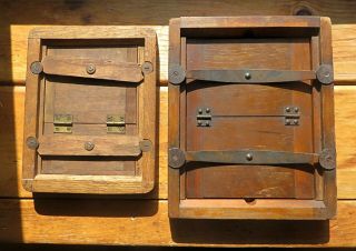 (Two) Antique Camera Wood Contact Printing Frame Plates Scovill NY 2