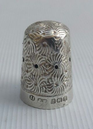 Vintage 1907 James Fenton Solid Sterling Silver Sewing Thimble Size 11