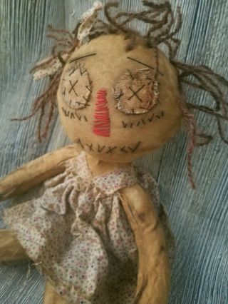Primitive Grungy raggedy ann Doll folk art doll 3
