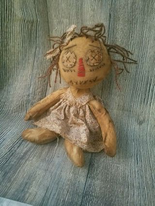 Primitive Grungy raggedy ann Doll folk art doll 5