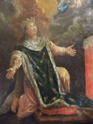 ANTIQUE BAROQUE 18TH CENTURY OLD MASTER OIL PAINTING - VISION OF THE HOLY MOTHER 4