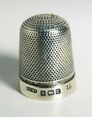 Antique Sterling Silver Thimble Henry Griffiths & Son Birmingham 1924 (size 15)