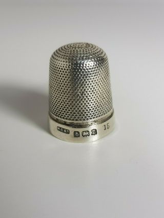 Antique Sterling Silver Thimble Henry Griffiths & Son Birmingham 1924 (size 15) 2
