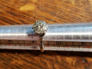 Antique Sterling Silver Ring W Crown Design Intricate Filigree Setting