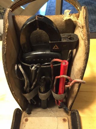 Vintage Amprobe Ultra Rs - 3 Clamp Meter Volts Amps Ohms W/ Case And Leads