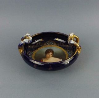 Antique Porcelain Royal Vienna Dish with Hand Painted Portrait 3
