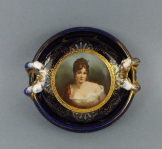 Antique Porcelain Royal Vienna Dish with Hand Painted Portrait 4