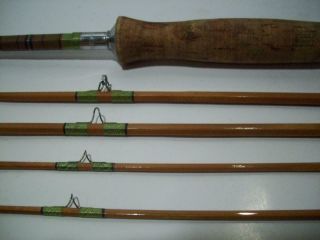 N.  O.  S.  Antique EBISU 8 ' FLY FISHING BAMBOO ROD in the Old Wood Cse 8