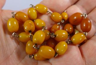 FINE ANTIQUE STRING OF BALTIC BUTTERSCOTCH AMBER BEADS (22) GOOD COLOUR 3