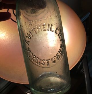 Antique Morristown Nj Beer Soda Bottle A W Theiler Blob Top Advertising