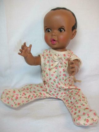 Vintage Black American Gerber Baby Doll 10.  5 In.  1972 Drink Wet Clothes