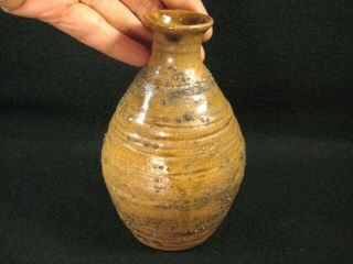 Vintage Japanese Ceramic Handmade Small Vase/ Sake Bottle Tokkuri Famous Kiln