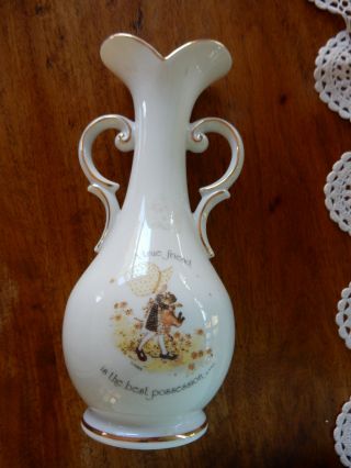Vintage Holly Hobbie Yellow Girl Vase