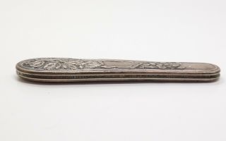Antique 1850s Albert Coles American Coin Silver Fruit Leaf Motif Knife AAFA 5