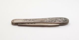 Antique 1850s Albert Coles American Coin Silver Fruit Leaf Motif Knife AAFA 6