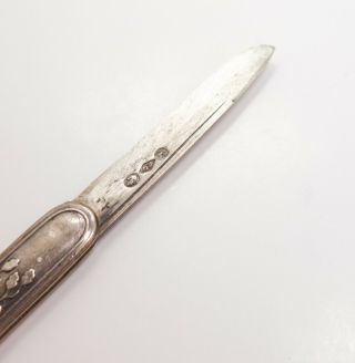 Antique 1850s Albert Coles American Coin Silver Fruit Leaf Motif Knife AAFA 7