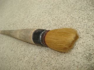 Vintage Round Wood Paint Brush Natural Bristle Antique 10 