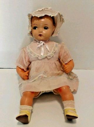 Antique Baby Doll In Composition 22 " Tall Open Close Eyes
