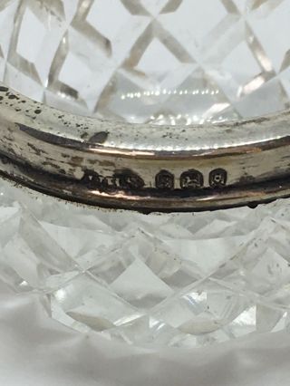 Hallmarked Silver Cut Glass Salts.  London 1922 William Henry Sparrow 2
