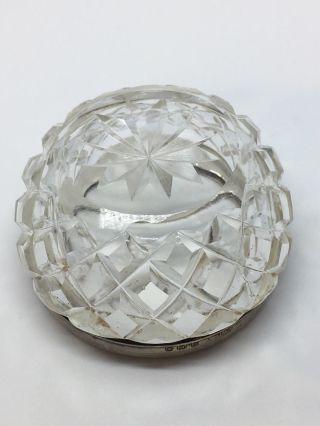 Hallmarked Silver Cut Glass Salts.  London 1922 William Henry Sparrow 4