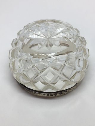 Hallmarked Silver Cut Glass Salts.  London 1922 William Henry Sparrow 5
