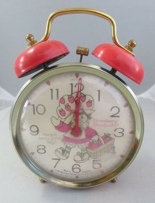 Vintage Strawberry Shortcake Twin Bell Alarm Clock