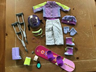American Girl Doll Snowboard Set And Feel Better First Aid Set For 18 " Doll