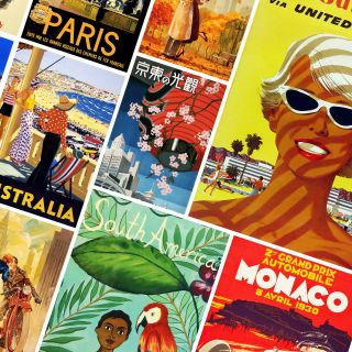 Luxury Vintage Worldwide Travel Posters - A3 A4 - - Tra