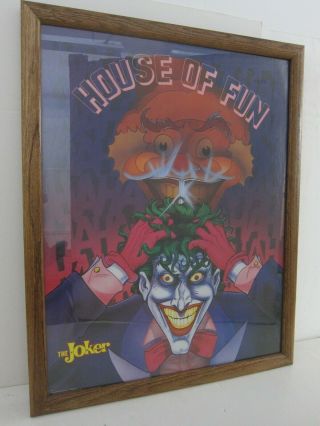 The Joker House Of Fun Vintage 1989 Dc Comics Batman Poster Framed 24x30