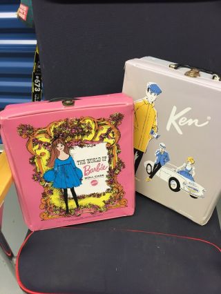 Vintage Barbie And Ken Doll Carrying Cases