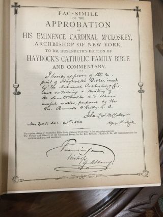 ANTIQUE HOLY CATHOLIC BIBLE DOUAY & RHEIMS 1800 ' S Old & Testament 4