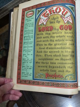 ANTIQUE HOLY CATHOLIC BIBLE DOUAY & RHEIMS 1800 ' S Old & Testament 7