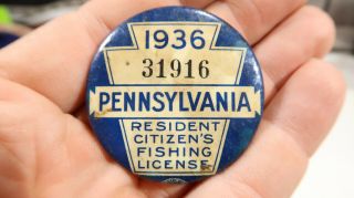 1936 Pennsylvania Resident Fishing License 31916