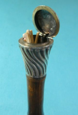 Victorian Novelty System Cane Walking Stick Cigarette Holder & Vesta Case C1900