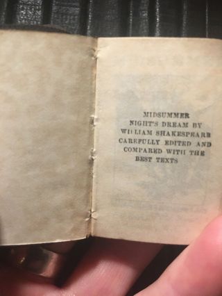 Midsummer Nights Dream - Miniature Antique Shakespeare Book c1930 Mini 5