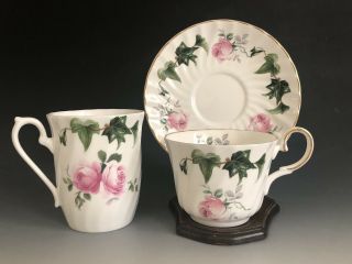 Set Of 3 Heirloom Fine Bone China Teacup & Saucer Coffee Mug Made In England