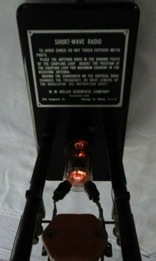 Welch Scientific Shortwave Radio,  With Tube,  Ham Antique Electricity Apparatus