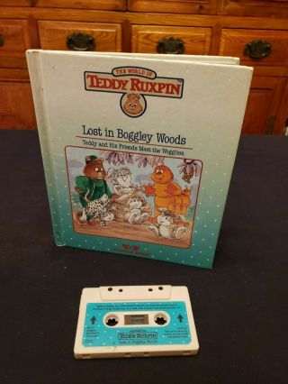 Vintage Teddy Ruxpin - Lost In Boggley Woods - Book And Cassette Tape - Great