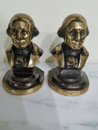Antique President George Washington Bookends Bronze/brass