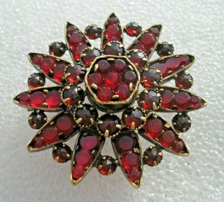 Lovely antique Art Deco red Vauxhall mirrored glass star brooch 2