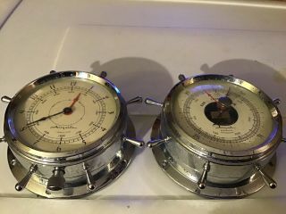 Vintage AirGuide 7 Jewel 8 Day Ship Clock And Barometer 4