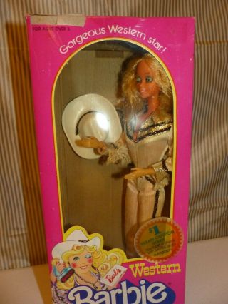 1980 Superstar Era Winking Western Barbie Doll In Outfit 1757