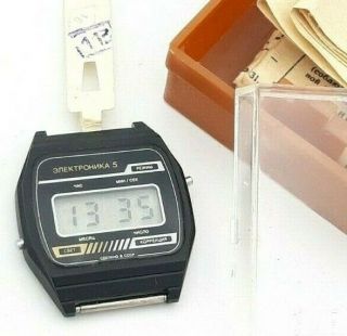 Nos Elektronika 5 Quartz Digital Vintage Watch Ussr Soviet Men 