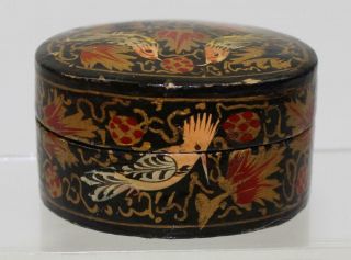 Very Fine Antique 19thc/20thc Japanese Meiji Gold Gilt Bird Lacquered Oval Box