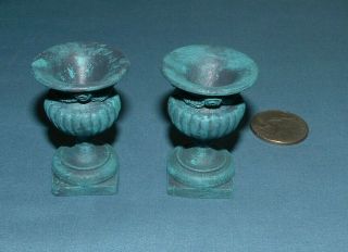 Miniature Dollhouse: (2) Decorative Plant Pots -