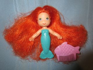 Vintage Kenner Sea Wees Mermaid Coral Red Hair W/ Turquoise Body,  Pink Fish Comb