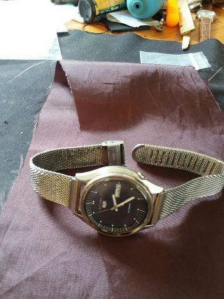 Vintage Seiko 5 Men ' s Watch Automatic 7009 - 876J 36mm 1978 Japan 5