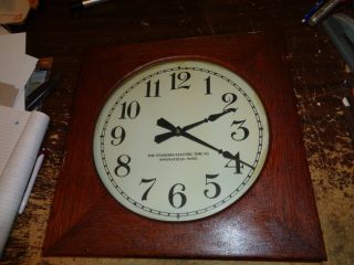 Antique - Oak - Standard Electric - Wall - Slave Clock - Ca.  1920 - To Restore - T438