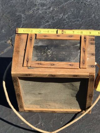 Vintage Wooden Frog/Cricket Bait Box Cage Handmade 7