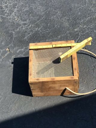 Vintage Wooden Frog/Cricket Bait Box Cage Handmade 8